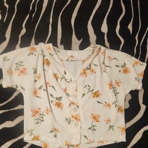 Elodie White Floral Button-Down Shirt